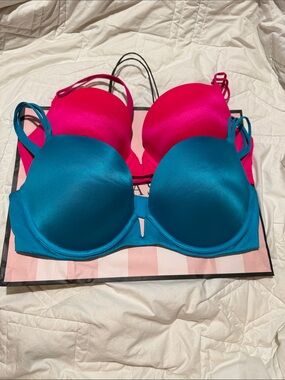 Women’s Smooth push-up Bra - Teal & Fuchsia